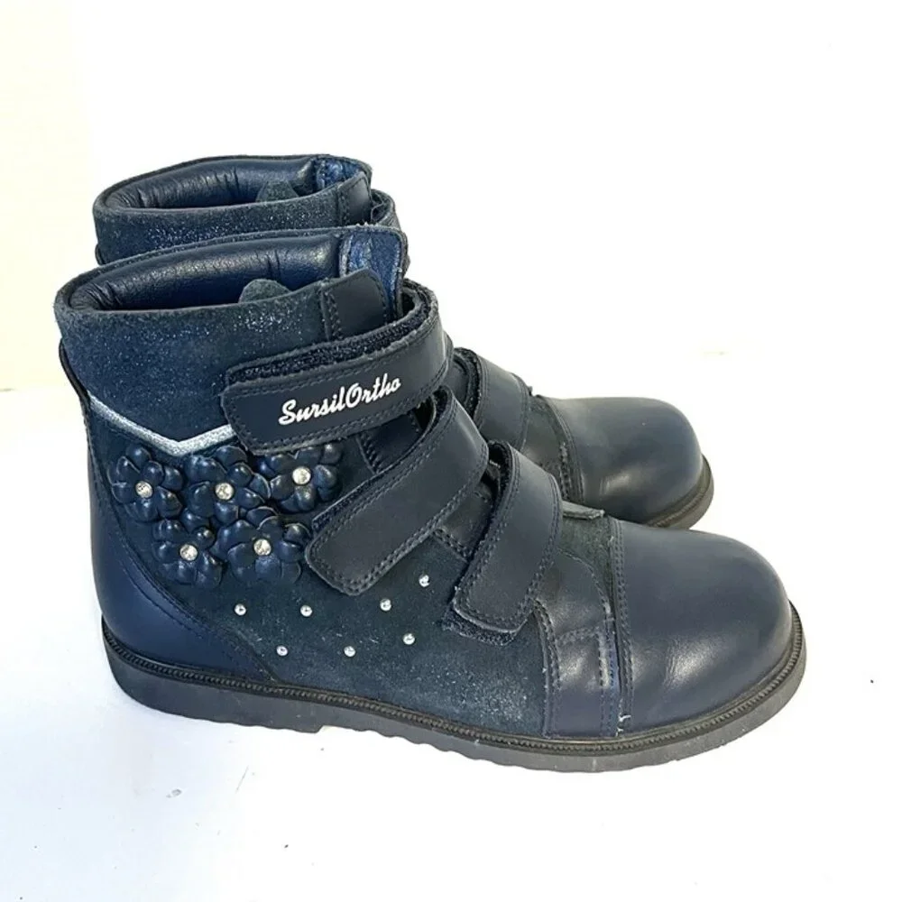 Girl’s Sursil-Ortho‎ Orthopedic Boots sz 34 US 2.5 Flat Feet Prevention Leather